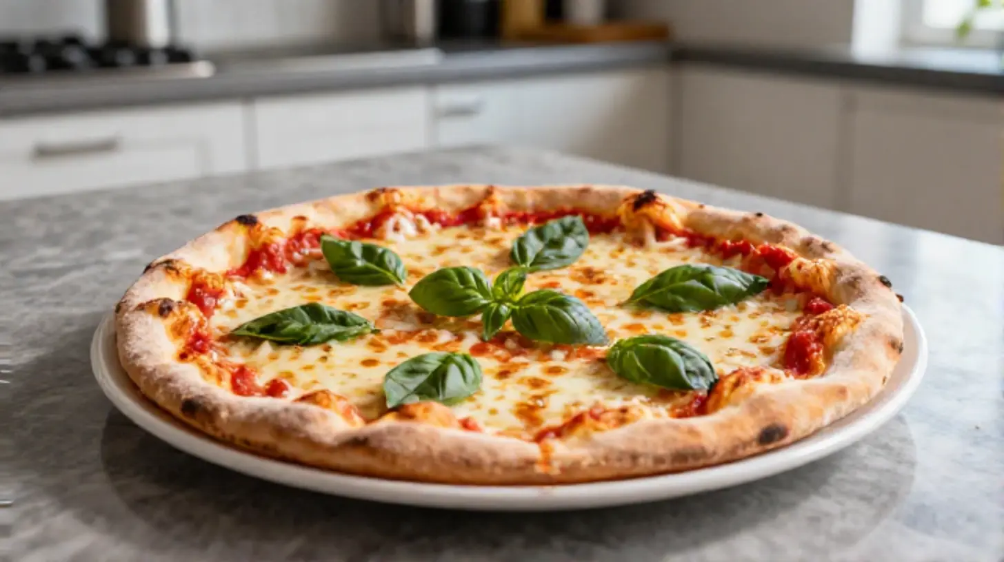 Leckere Pizza, perfekt aufgewärmt im Airfryer für knusprigen Genuss.