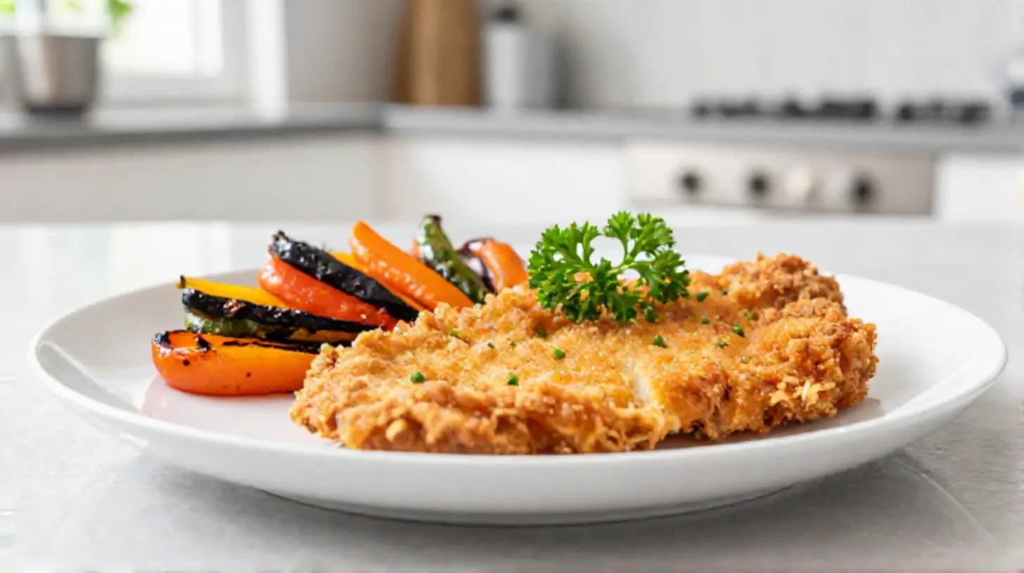 Saftiges Putenschnitzel ohne Panade, perfekt zubereitet im Airfryer für ein gesünderes Mittagessen.
