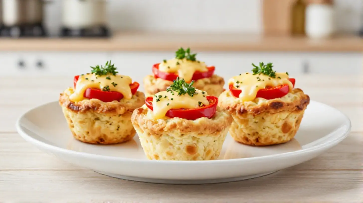 Leckere Rührei Muffins aus dem Airfryer, perfekt für ein schnelles Frühstück.