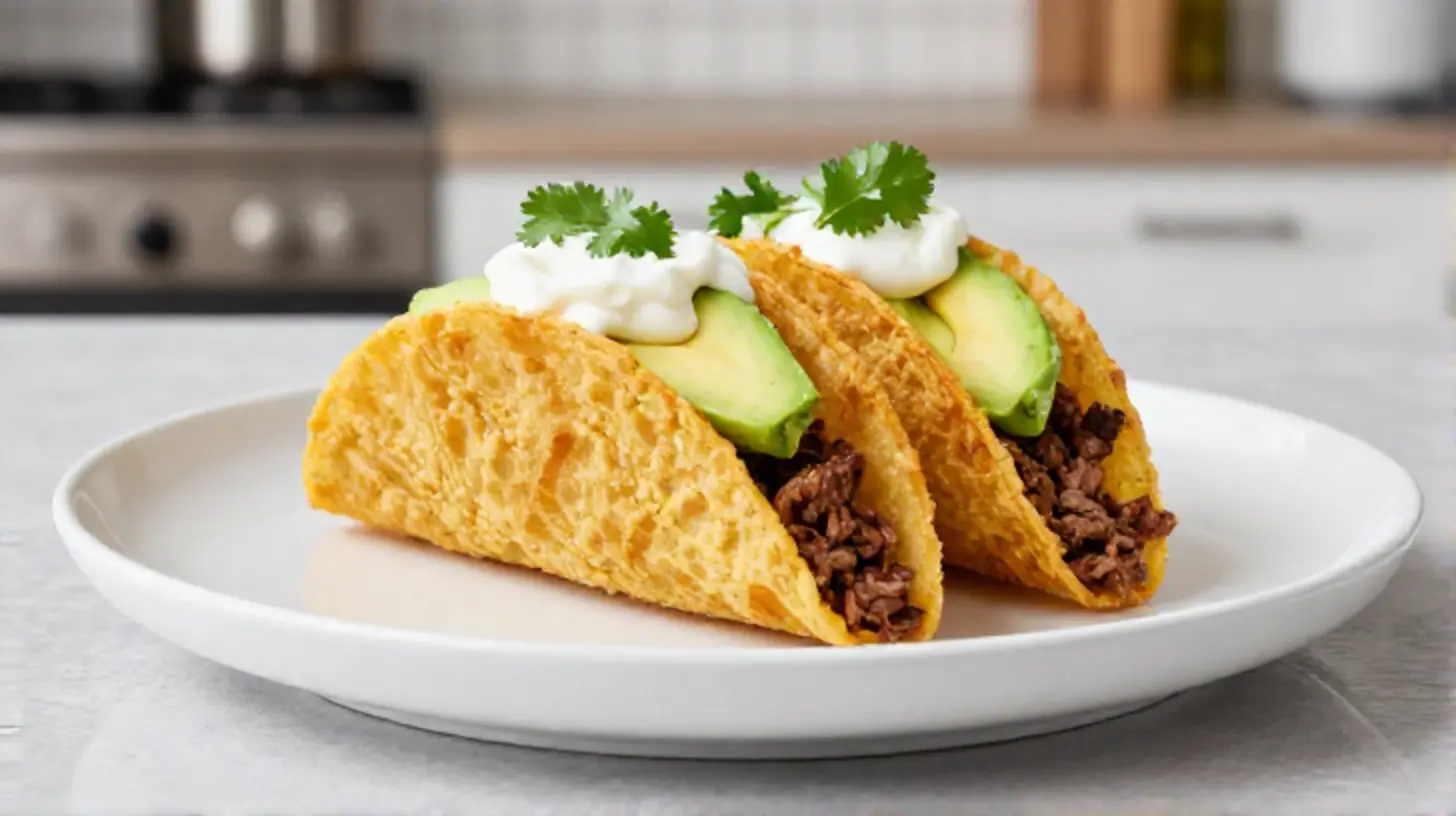 Leckere Tacos aus dem Airfryer mit knackigem Gemüse und würziger Füllung.
