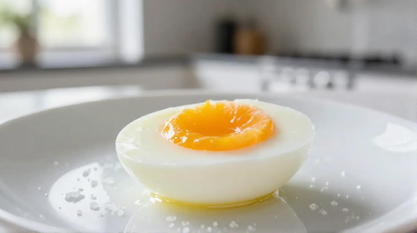 Perfekt gekochtes weiches Ei aus dem Airfryer für das ideale Frühstück.