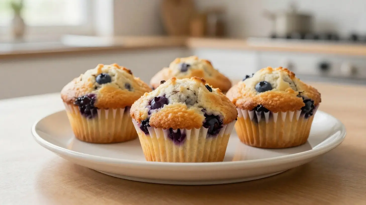Leckere Heidelbeer-Muffins aus der Heißluftfritteuse, perfekt für jede Gelegenheit.
