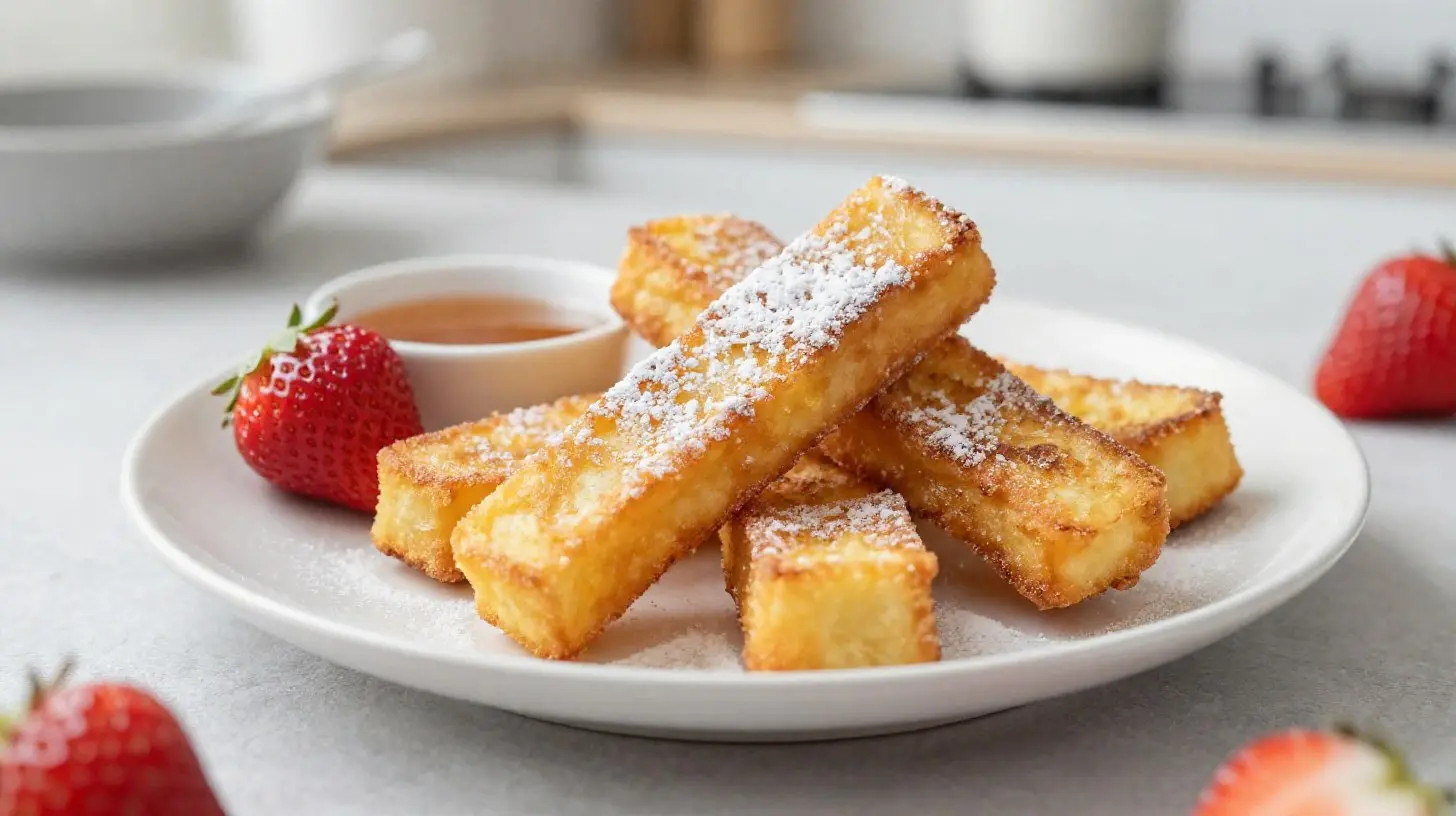 Leckere Arme Ritter aus der Heißluftfritteuse, perfekt für ein schnelles Frühstück.