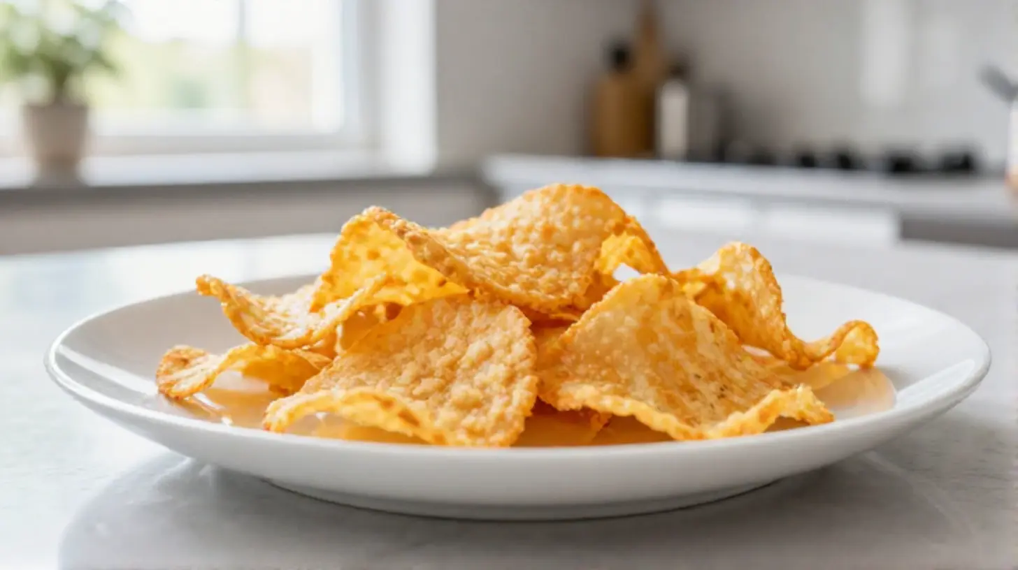 Knusprige käsechips aus dem Airfryer für einen perfekten Snack.