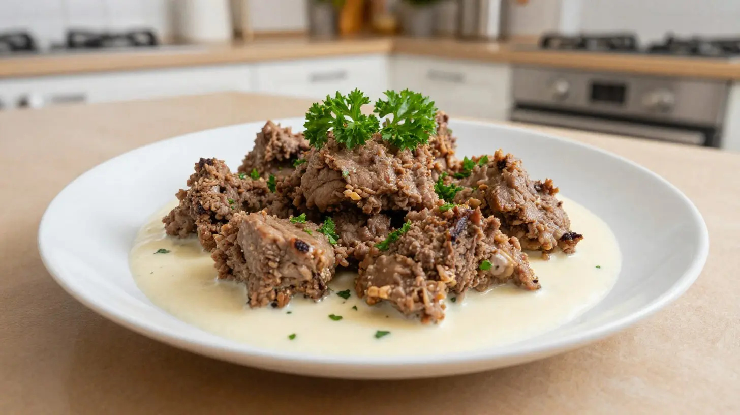 Saftige Königsberger Klopse aus der Heißluftfritteuse mit einer köstlichen Soße.