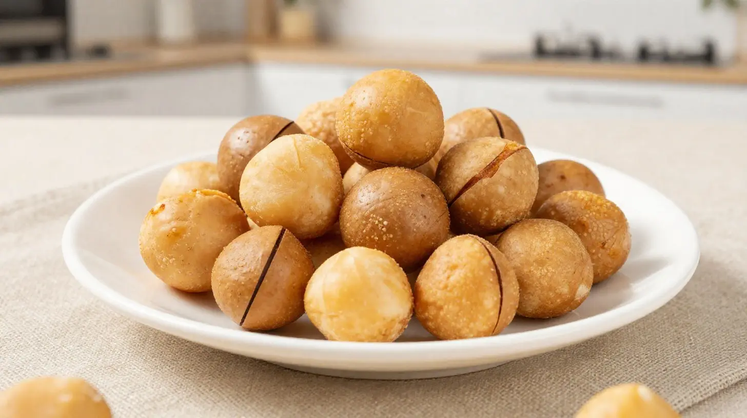 Genussvolle Macadamianüsse perfekt zubereitet in der Heißluftfritteuse.