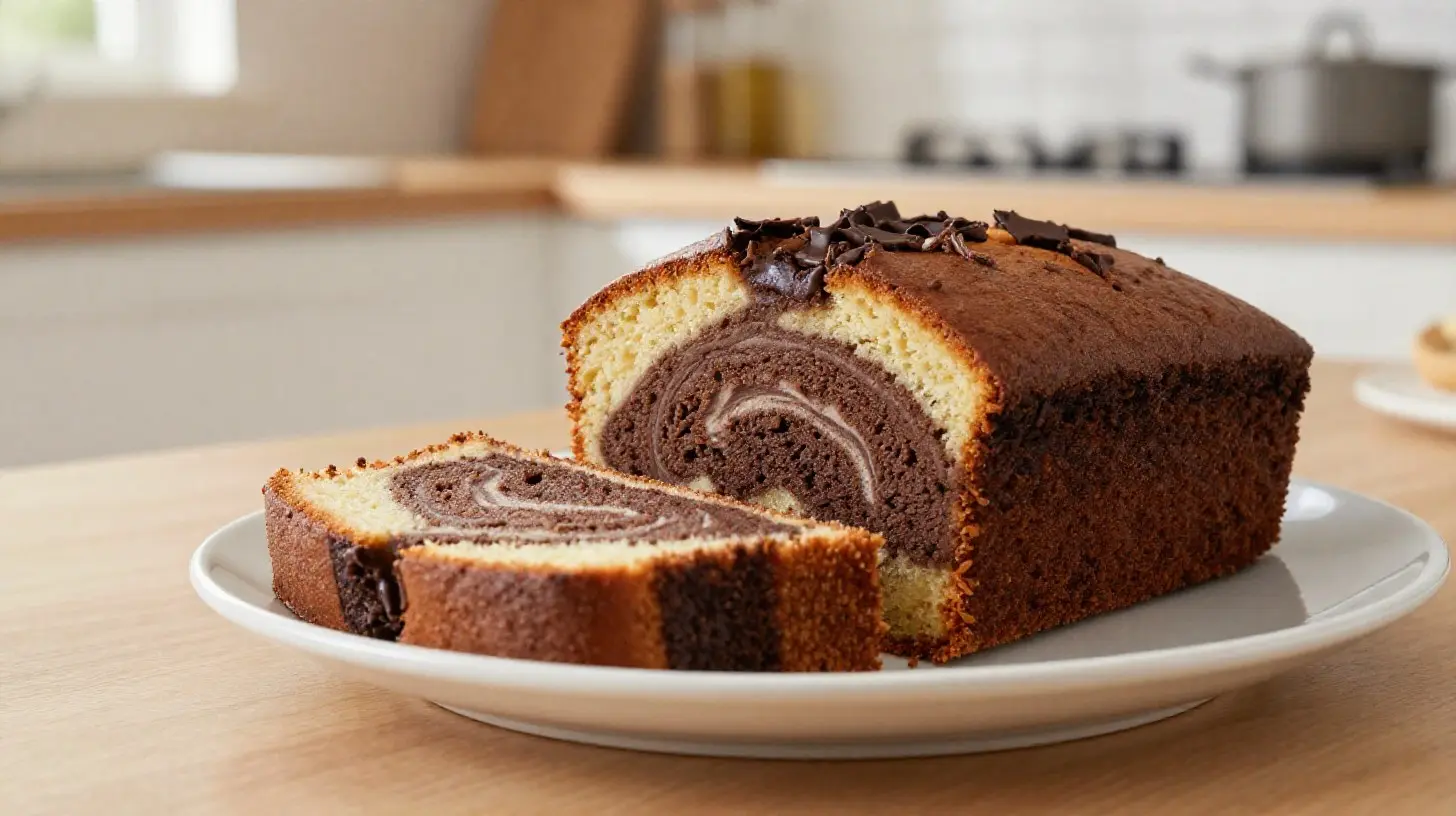 Schmackhafter Marmorkuchen, der in der Heißluftfritteuse perfekt gebacken wird.