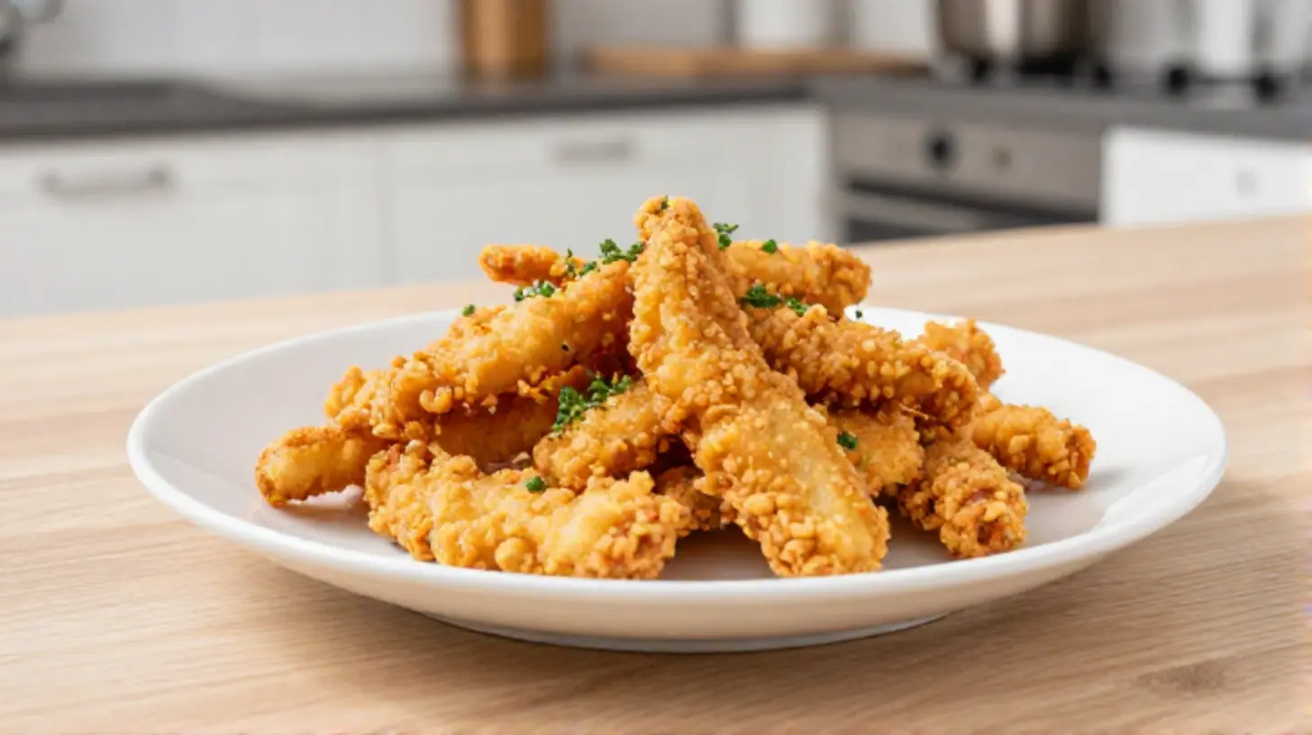 Saftige Putenstreifen aus dem Airfryer, perfekt knusprig und lecker.