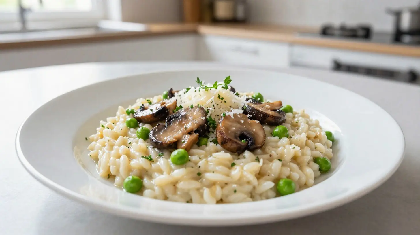 Leckeres Risotto im Airfryer, perfekt gekocht und voller Geschmack.