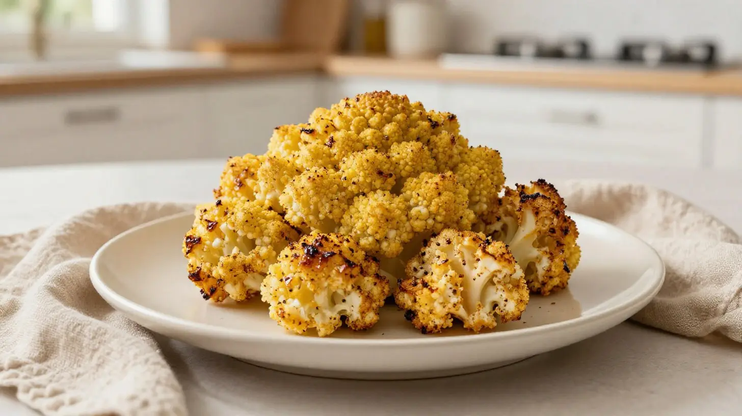 Leckerer Romanesco im Airfryer, perfekt zubereitet für eine gesunde Mahlzeit.
