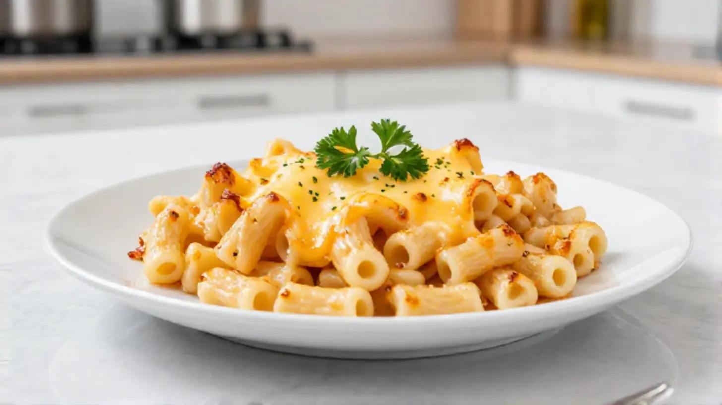 Leckerer Spätzle Auflauf aus dem Airfryer mit knackigem Gemüse und goldbraunem Käse.