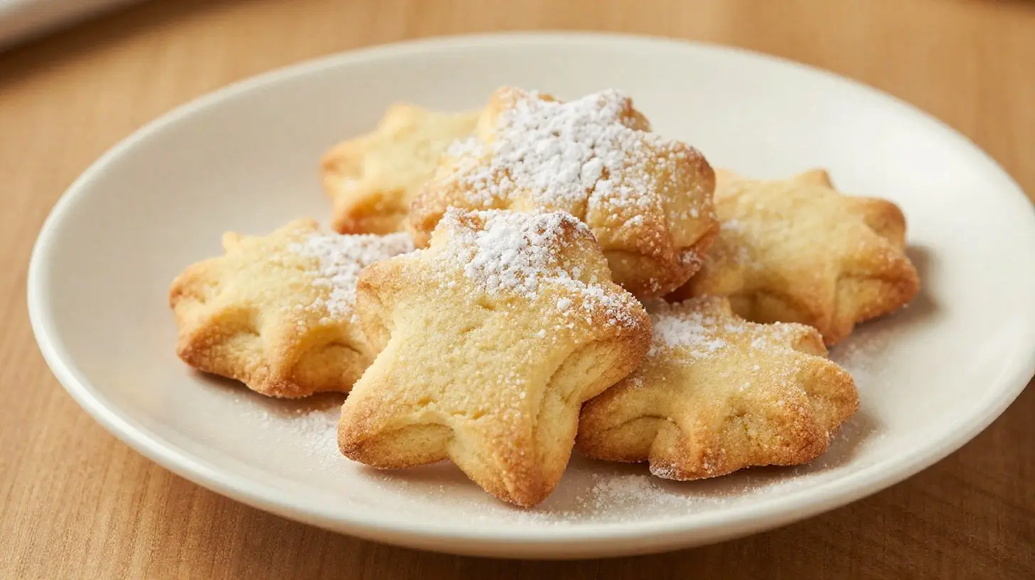 Leckeres Spritzgebäck aus der Heißluftfritteuse, das perfekt goldbraun gebacken wird.