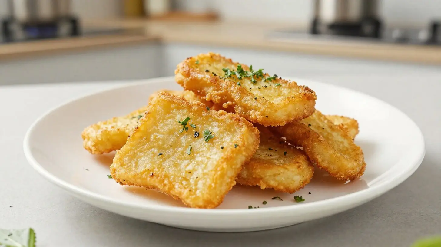 Köstlicher Tempeh im Airfryer, perfekt knusprig und lecker zubereitet.