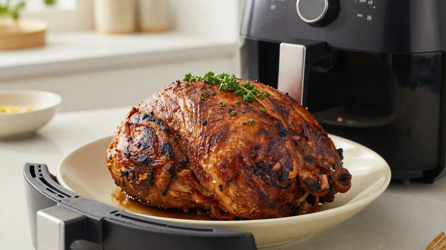 Leckerer veganer Weihnachtsbraten, perfekt zubereitet im Airfryer für die Festtage.