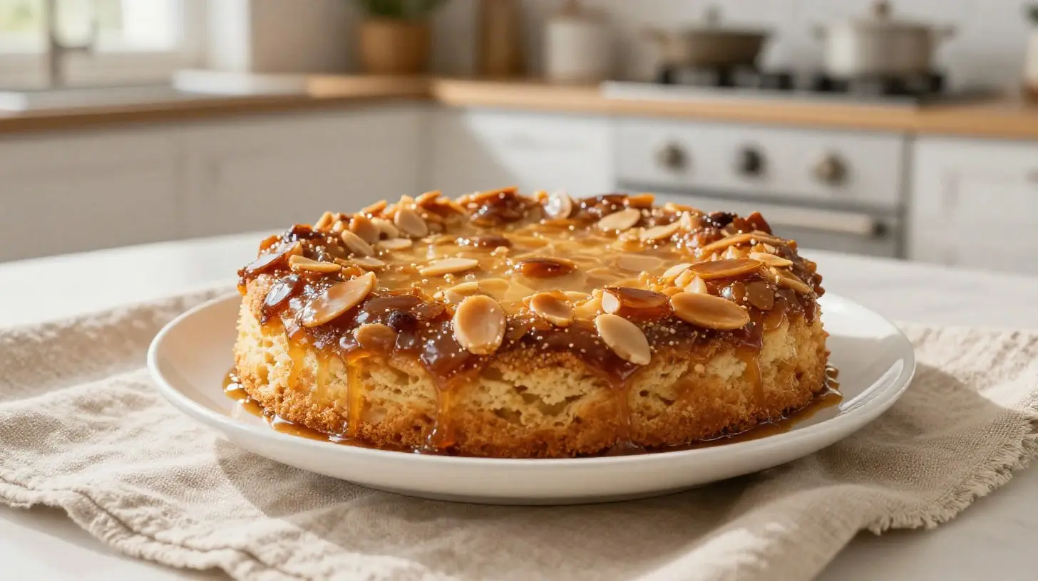 Leckerer Bienenstich aus der Heißluftfritteuse, perfekt goldbraun gebacken.