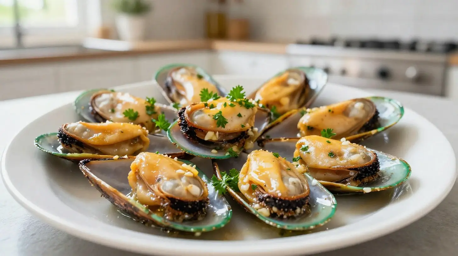 Saftige Miesmuscheln zubereitet im Airfryer für ein schnelles und leckeres Seafood-Gericht.