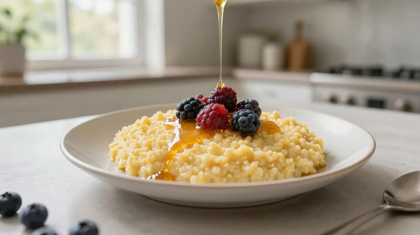 Leckerer Porridge im Airfryer zubereitet für ein schnelles Frühstück.
