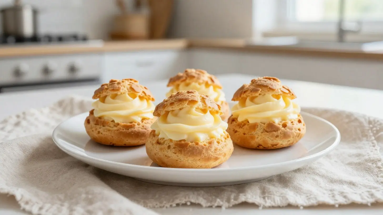 Leckere Windbeutel im Airfryer, perfekt goldbraun und fluffig.
