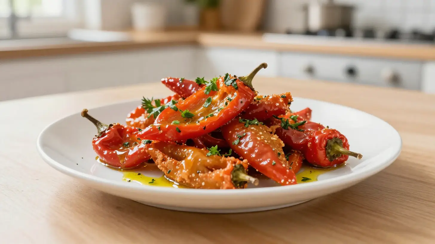 Knusprige, feurige Chili-Schoten aus dem Airfryer für den perfekten Snack.
