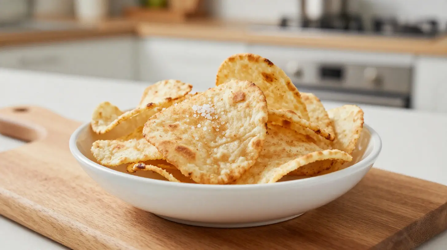 Krosse Pita-Chips aus der Heißluftfritteuse, perfekt für einen Snack.