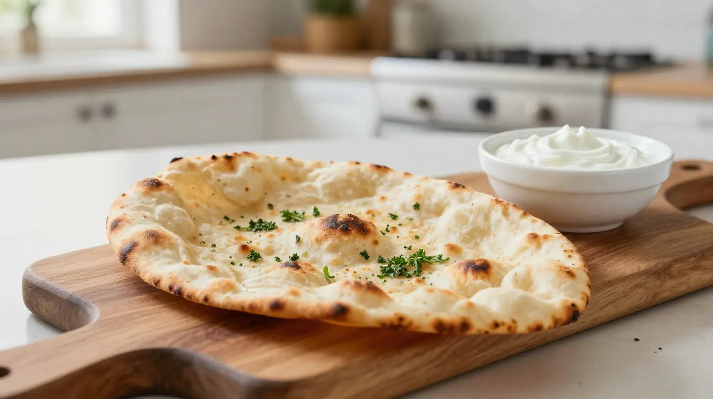 Leckeres Naan-Brot aus der Heißluftfritteuse, perfekt für jedes Gericht und einfach zuzubereiten.