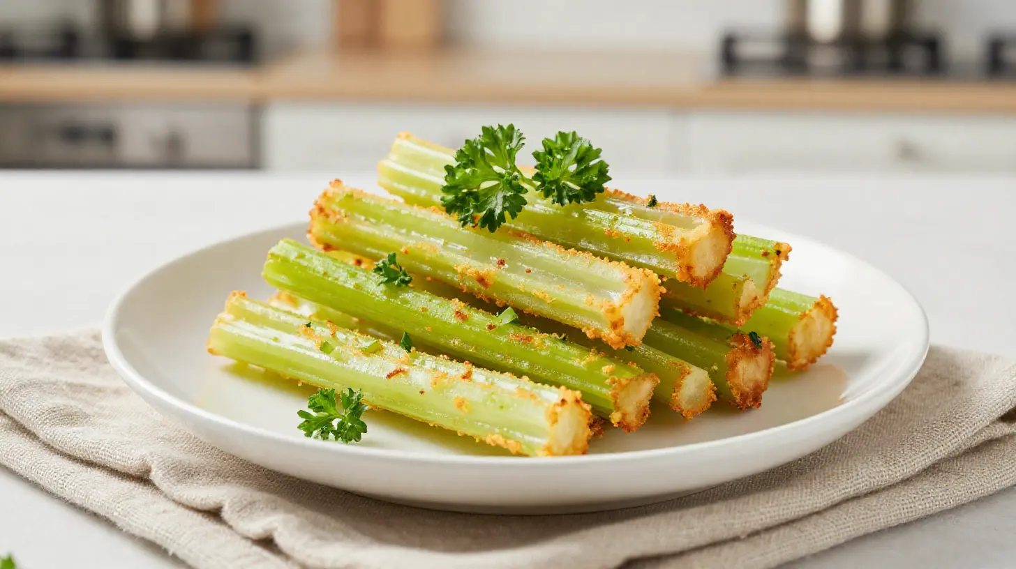 Leckere Sellerie-Snacks aus dem Airfryer für gesunde Ernährung.