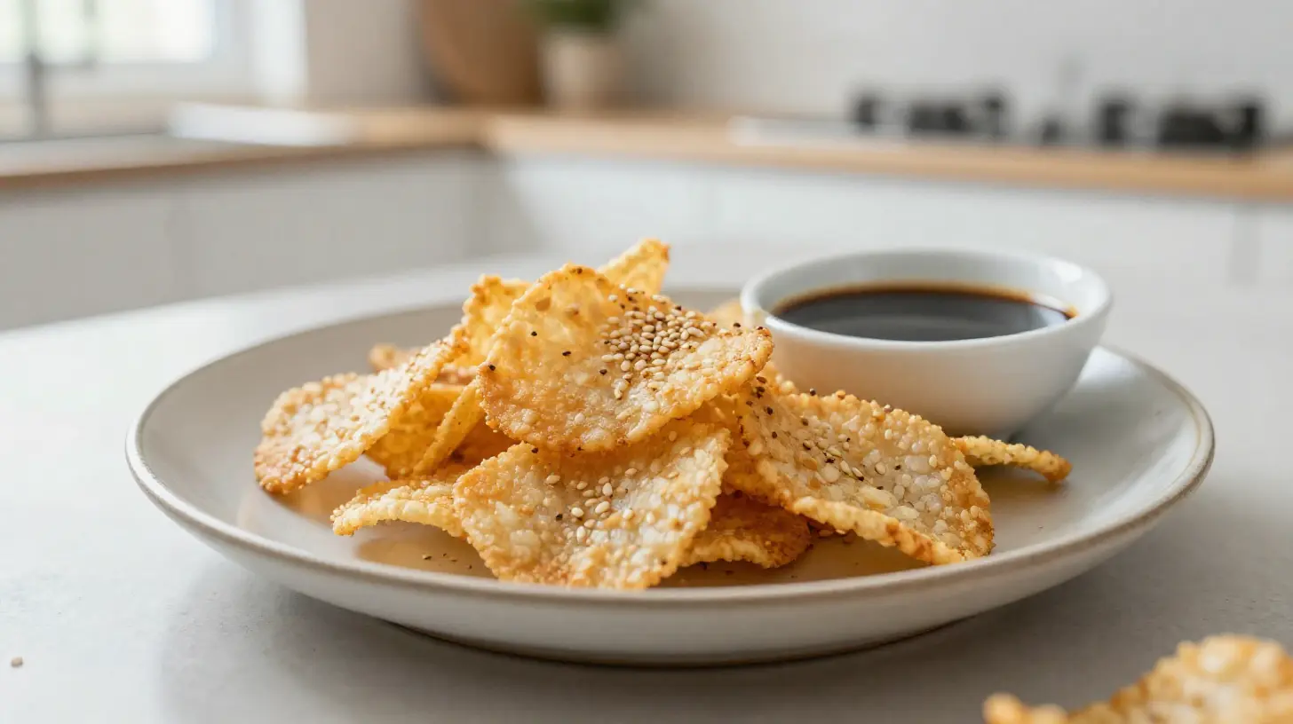 Krustige Sushi-Reis-Chips aus der Heißluftfritteuse für den perfekten Snack.